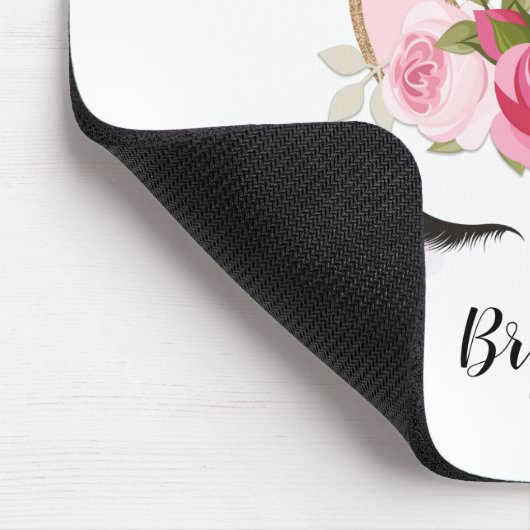 Unicorn Gold Floral Cute Trendy Muismat (Hoek)