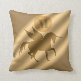 Unicorn Gold Luxury Monogram Kussen