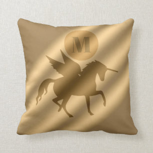 Unicorn Gold Luxury Monogram Kussen