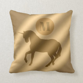 Unicorn Gold Luxury Monogram Kussen