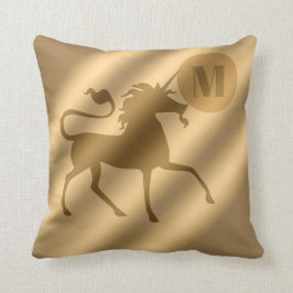 Unicorn Gold Luxury Monogram Kussen