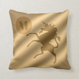 Unicorn Gold Luxury Monogram Kussen