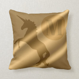 Unicorn Gold Luxury Monogram Kussen