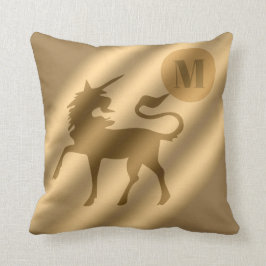 Unicorn Gold Luxury Monogram Kussen