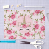 Unicorn Gold Pink Floral Rozen Cute Trendy Tissuepapier (Craft)