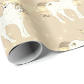 Unicorn Gold Sparkle Cute Cadeaupapier (Rol Hoek)