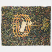 UNICORN GOTHIC FANTASY FLOWERS, FLORAL MOTIFS FLEECE DEKEN (Voorkant (Horizontaal))