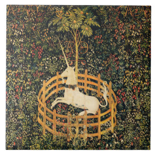 UNICORN GOTHIC FANTASY FLOWERS, FLORAL MOTIFS TEGELTJE