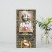 UNICORN GOTHIC FANTASY GREEN FLORAL Kerstmis Feestdagenkaart (Staand voorkant)