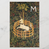 UNICORN ,GOTISCHE FANTASIE BLOEMEN, BLOEMENMONO BRIEFPAPIER (Voorkant)