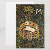 UNICORN ,GOTISCHE FANTASIE BLOEMEN, BLOEMENMONO BRIEFPAPIER (Voorkant / Achterkant)