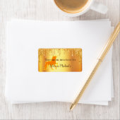 Unicorn goudglitter druppelt boekplaat etiket (Insitu)