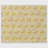 Unicorn gouglitter Kraft Cadeaupapier (Vlak)