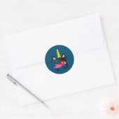 Unicorn Graduation Cap Flower Kindergarten Ronde Sticker (Envelop)