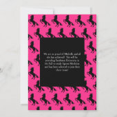 Unicorn Graduation Party roze en zwart Kaart (Achterkant)