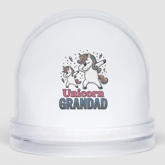 Unicorn Grandad Vintage Engraving Shirt Design_1 Sneeuwbol (Voorkant)