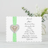 Unicorn Green Lace Bachelorette Party Uitnodiging (Staand voorkant)