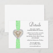 Unicorn Green Lace Wedding Details Informatiekaartje (Voorkant / Achterkant)