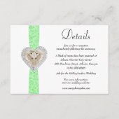 Unicorn Green Lace Wedding Details Informatiekaartje (Voorkant)