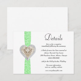 Unicorn Green Lace Wedding Details Informatiekaartje