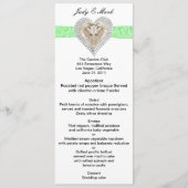 Unicorn Green Lace Wedding Menu Kaart (Voorkant)