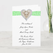 Unicorn Green Lace Wedding Program Kaart (Voorkant)