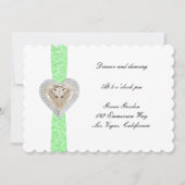 Unicorn Green Lace Wedding Reception Kaart (Voorkant)