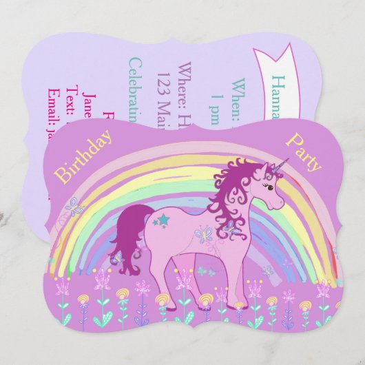 Unicorn Green, Paarse uitvindingen van de dag Kaart (Voorkant / Achterkant)