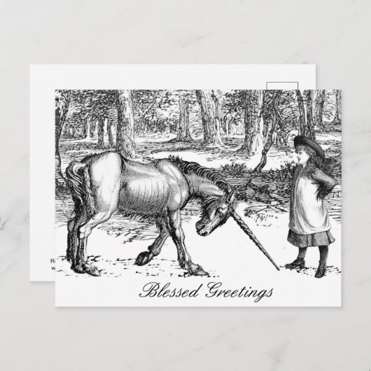 Unicorn Greeting Postcard Briefkaart (Voorkant / Achterkant)