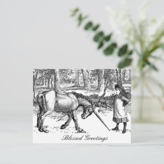 Unicorn Greeting Postcard Briefkaart (Staand voorkant)