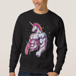 Unicorn Gym Fitness Workout Powerlifter Spier Trui