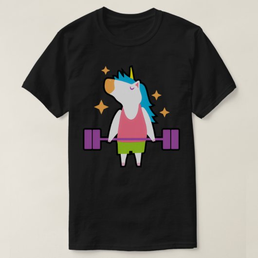 Unicorn Gym Funny Rainbow Animals waakzaamheid T-shirt (Design voorkant)