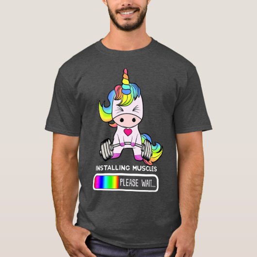Unicorn Gym Installerend T-shirt (Voorkant)