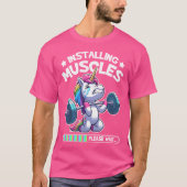 Unicorn Gym Workout Gewichtstraining T-shirt (Voorkant)
