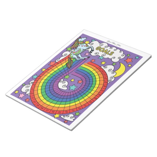 Unicorn Habit Tracker Custom Notitieblok (Schuin)