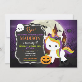 Unicorn Halloween Birthday Uitnodiging