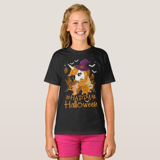 Unicorn Halloween Happy Unicorn Halloween Costume T-shirt (Voorkant volledig)