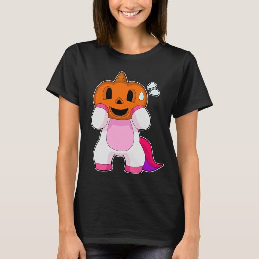 Unicorn Halloween Pumpkin T-shirt (Voorkant)