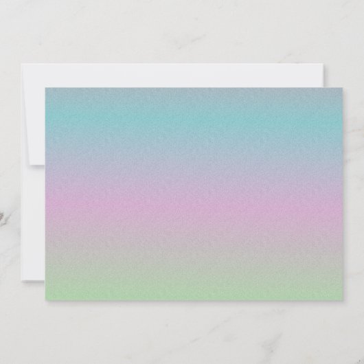 Unicorn Hand Drawn Ombré Rainbow Foto Birthday Kaart (Achterkant)