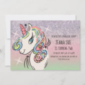 Unicorn Hand Drawn Ombré regenboogdag Kaart (Voorkant)