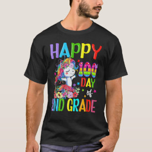 Unicorn Happy 100e dag van de tweede klas voor kin T-shirt