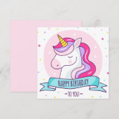 Unicorn Happy Birthday Feestdagenkaart (Voorkant / Achterkant)