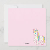 Unicorn Happy Birthday Feestdagenkaart (Achterkant)