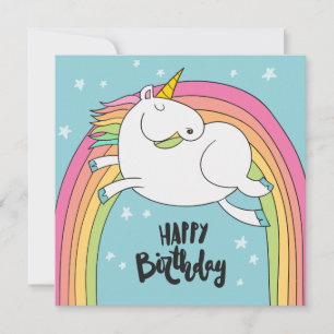Unicorn Happy Birthday Holiday Kaart