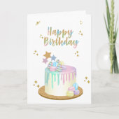 Unicorn Happy Birthday Kaart (Voorkant)