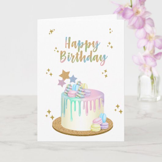 Unicorn Happy Birthday Kaart (Orchidee)