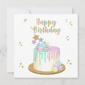 Unicorn Happy Birthday Kaart (Voorkant)