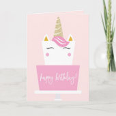 Unicorn Happy Birthday Kaart (Voorkant)