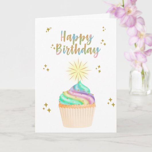 Unicorn Happy Birthday Kaart (Orchidee)
