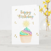 Unicorn Happy Birthday Kaart (Gele Bloem)